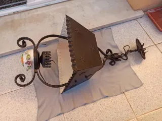 Lampadario ferro battuto ceramica decorata