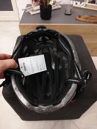 Casco ciclismo nero/rosso tg M