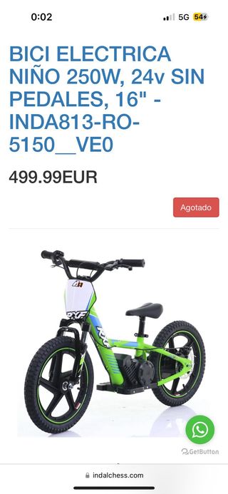 Bici Eléctrica RXF 16 Pro Niños