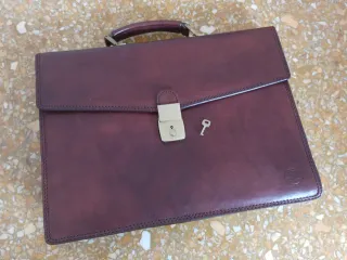 Borsa cartella vera pelle marrone