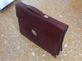 Borsa cartella vera pelle marrone
