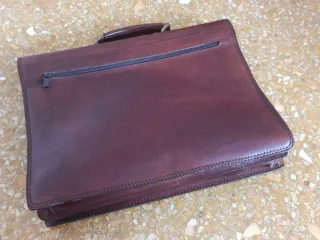 Borsa cartella vera pelle marrone