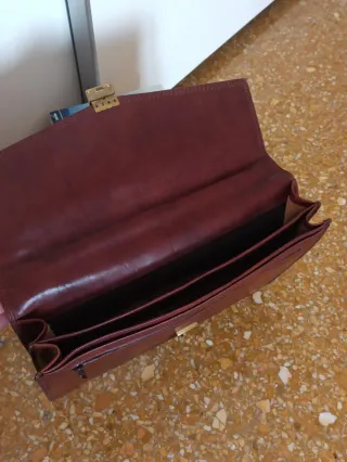 Borsa cartella vera pelle marrone