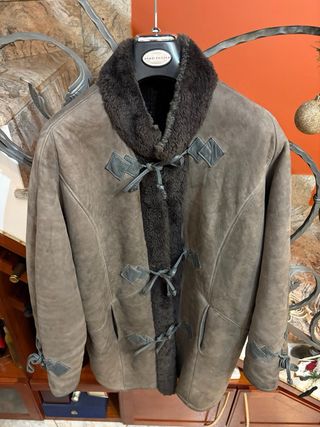 Cappotto donna in vera pelle scamosciata vintage