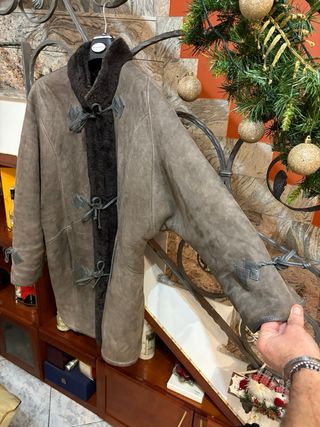 Cappotto donna in vera pelle scamosciata vintage