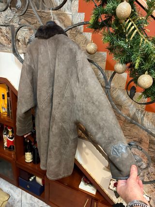 Cappotto donna in vera pelle scamosciata vintage