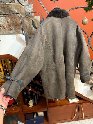 Cappotto donna in vera pelle scamosciata vintage