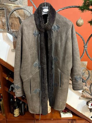 Cappotto donna in vera pelle scamosciata vintage