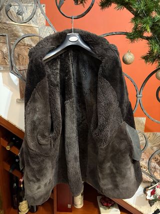 Cappotto donna in vera pelle scamosciata vintage