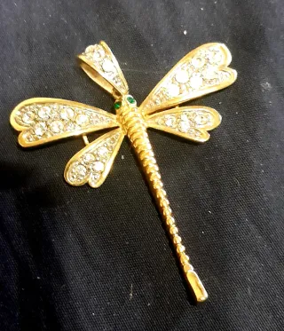 Colgante libélula vintage con pedrería