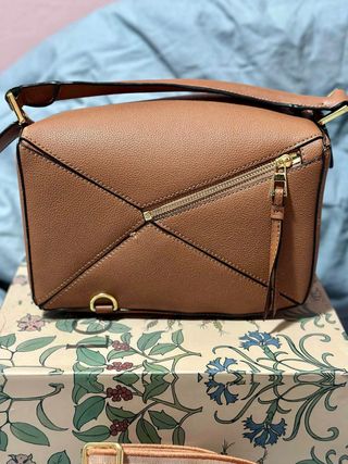 Bolso de piel marrón nuevo