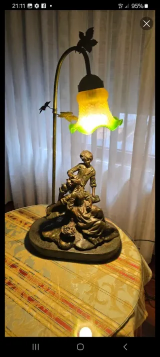 Lampada Vintage Figure Bambini Bronzo