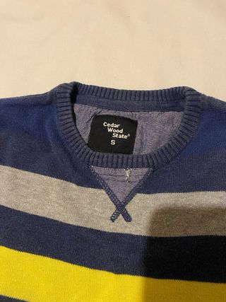 Jersey rayas azul, amarillo y gris