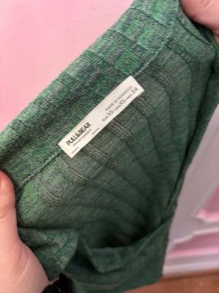 Pull&Bear Top Verde Manga Larga