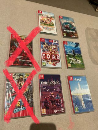 Juegos Nintendo Switch con caja Zelda, Mario y más