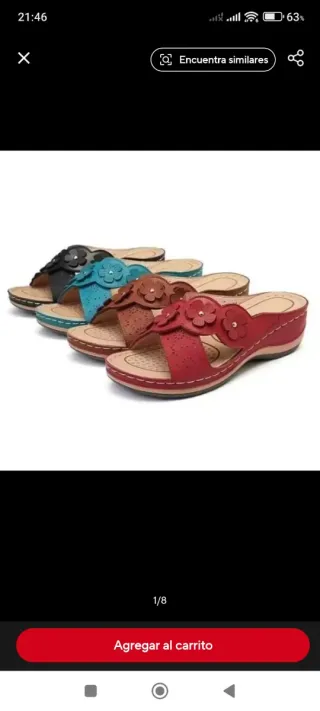 Sandalias Rojas Flores