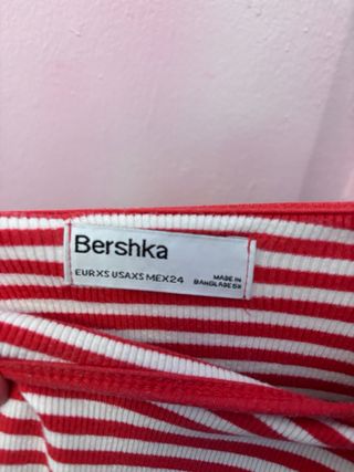 Top Rayas Bershka Rojo y Blanco