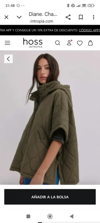 Chaqueta Hoss Intropia capa acolchada verde