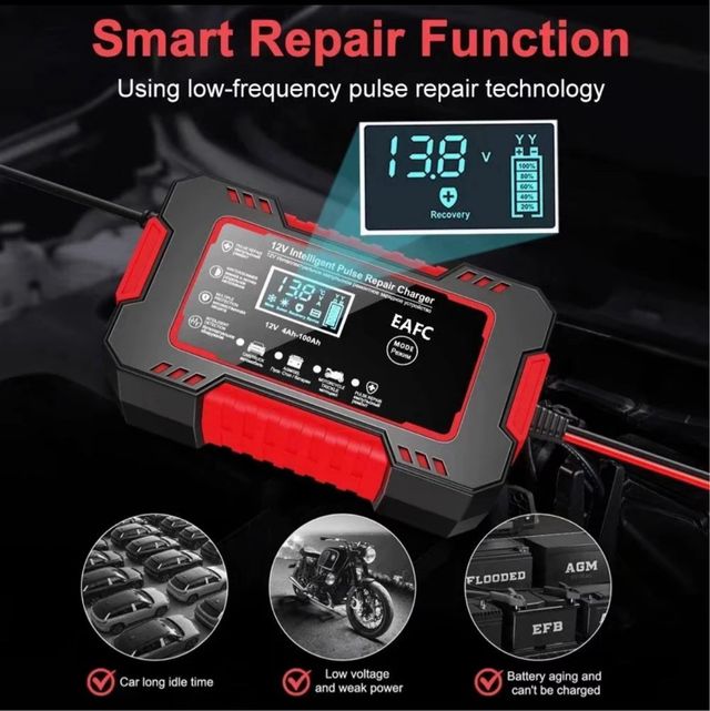 Cargador Inteligente Batería Coche 12V