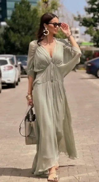 Vestido drapeado ZARA