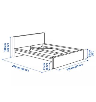 Cama 2 plazas modelo MALM con somier y colchón