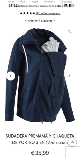 Sudadera porteo/premamá azul oscuro