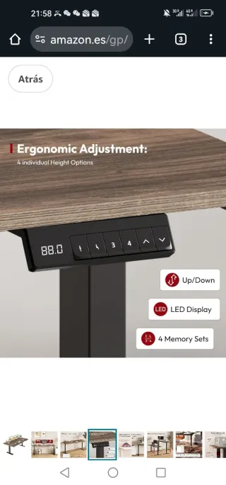 Escritorio Elevable 200x80cm