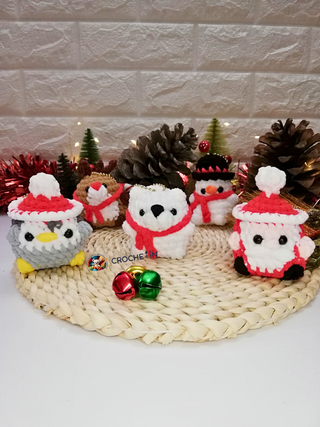 Pack 5 Adornos Navideños Crochet