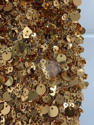 Falda de Lentejuelas Dorada Zara Talla XL