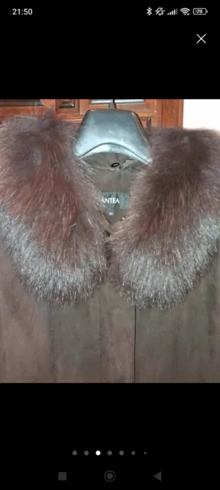 Chaquetón ante mujer T44 cuello pelo