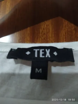 Blusa TEX blanca manga acampanada talla M