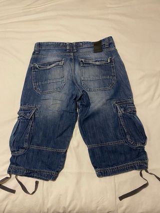 Pantalón corto cargo vaquero hombre