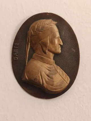 Placca medaglione bassorilievo effige di Dante