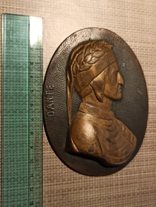Placca medaglione bassorilievo effige di Dante