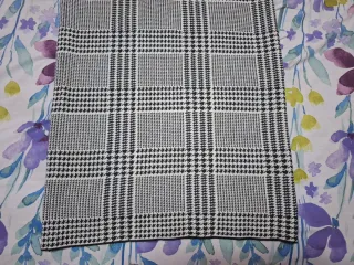 Falda larga de punto a cuadros