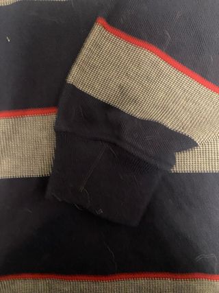 Polo Lacoste Rayas Azul y Gris