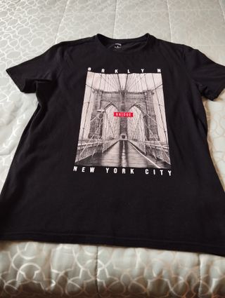 Camiseta Negra Puente Brooklyn Talla S adulto