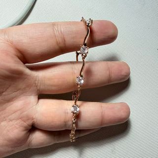 Pulsera cadena oro con circonitas