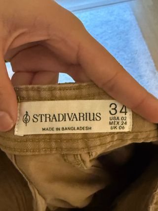 Calças Cargo Stradivarius Bege