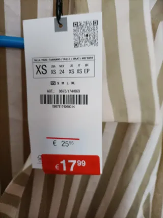 NUEVA A ESTRENAR Blusa Zara Rayas XS