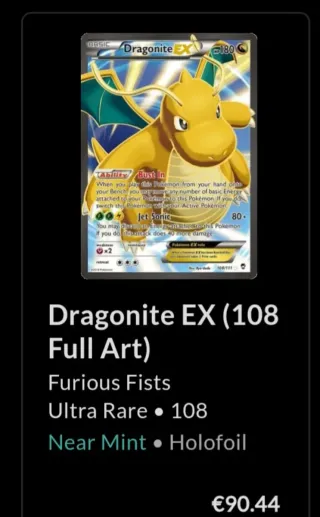 Carta Pokémon Dragonite EX 108/111