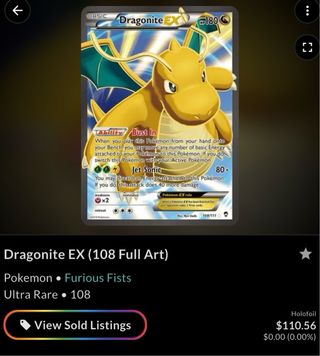 Carta Pokémon Dragonite EX 108/111