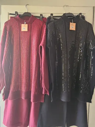 Conjunto de punto con lentejuelas