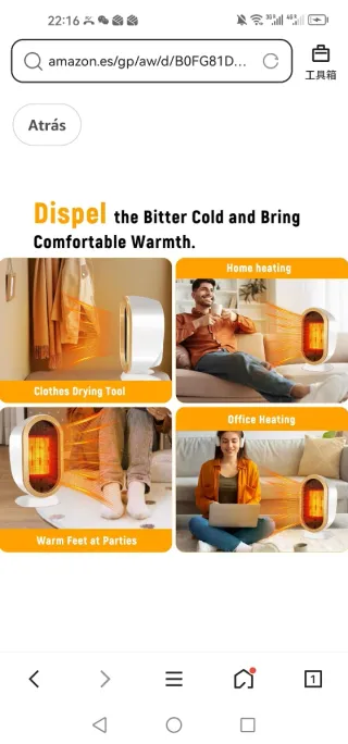 Calefactor Bajo Consumo Silencioso