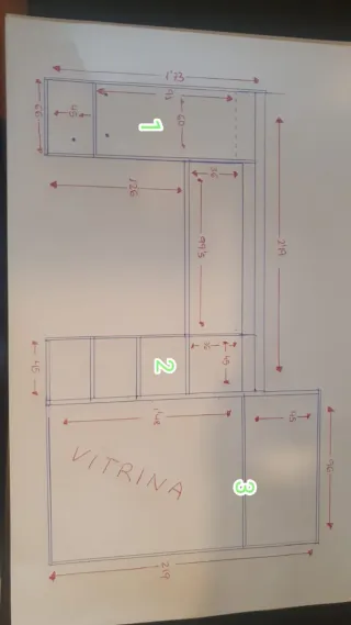 Mueble de salón color cerezo