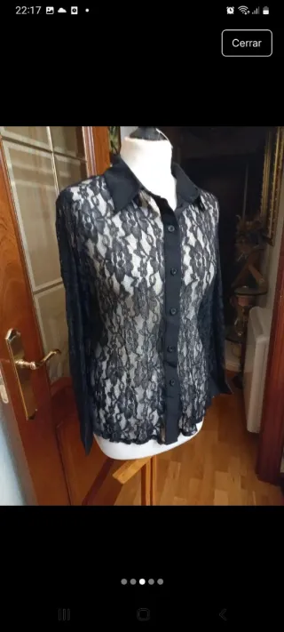 Camisa de encaje negro