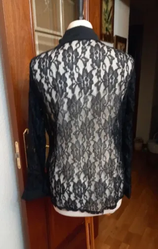 Camisa de encaje negro