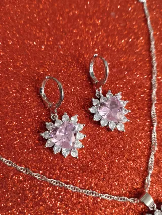 Set gioielli argento 925 cuore rosa