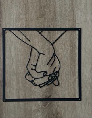 Pack 3 Cuadros Silueta Manos Metal Negro