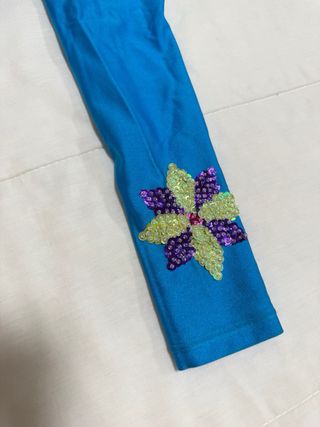 Maillot Gimnasia Flores Lentejuelas 10-12 Años